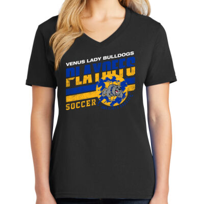 VHS Ladies Playoffs 24-25 - Ladies Core Cotton V Neck Tee Thumbnail